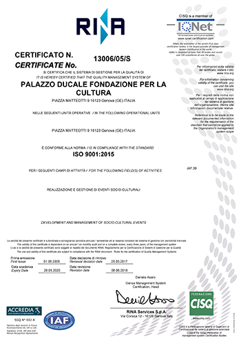 certificato ISO 9001:2015